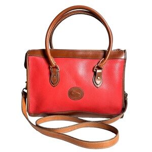 Vintage Dooney & Bourke Red and British Tan Leather